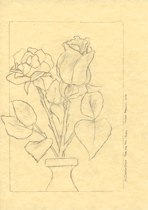 sketch of two roses